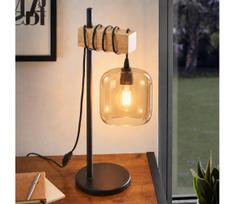 BRILAGI - Stalinis šviestuvas WOOD GLASS 1xE27/40W/230V ruda/juoda/dūminė ruda