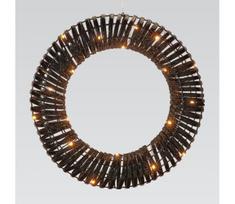 LED kalėdinis vainikas, 30xLED/3xAA, Ø 40 cm, šiltai balta, vainikas/juoda