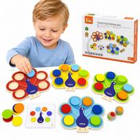 VIGA medinis spalvų derinimo žaidimas „Povo uodega“ Montessori + kortelės