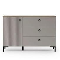 Komoda Dominica 1D3S, 120x41x81 cm, pilka/ruda