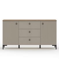 Komoda Dominica 2D3S, 150x41x81 cm, pilka/ruda