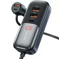 USAMS C40 CC213CC01 car charger | 165W | PD, QC | USB-C, USB-A | black