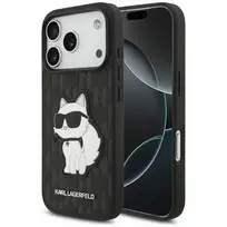 Karl Lagerfeld Saffiano Mono Patch Choupette Case for iPhone 18 Pro / 17 Pro Black
