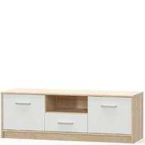 TV staliukas Tips RTV 2D1S, 123.2x38.3x42.5 cm, balta/ruda