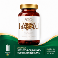 ASHWAGANDHA Ašvaganda KSM-66, 90 kapsulių