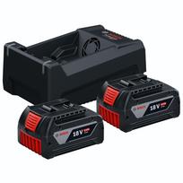 Bosch 2x GBA 18V 5.0Ah ir įkroviklio pradinis rinkinys