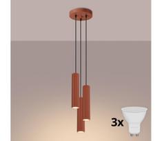 BRILAGI - LED pakabinamas šviestuvas ant laido CRESTO 3xGU10/10W/230V oranžinė
