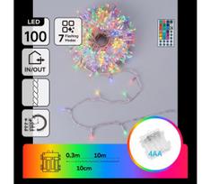 Aigostar -LED Lauko kalėdinė girlianda 100xLED/7 funkcijų 4xAA 10,3 m IP44 daugiaspalvė