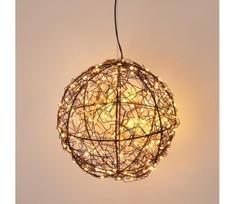 LED Lauko kalėdinė dekoracija 200xLED/230V Ø 18 cm IP44 šiltai balta kamuolys/juodas