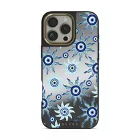 Blue Gaze - iPhone 16 Pro Case, Elite Mirror Dark (MagSafe) / Gold