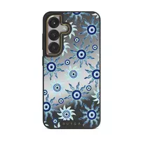 Blue Gaze - Samsung Galaxy S25 Case, Elite Mirror Dark (Magnetic) / Gold