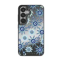 Blue Gaze - Samsung Galaxy S25 Plus Case, Elite Mirror Dark (Magnetic) / Silver