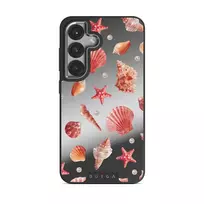 Seashells - Samsung Galaxy S25 Plus Case, Elite Mirror Dark (Magnetic) / Silver