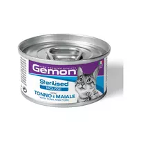 Šlapias maistas sterilizuotoms katėms | Gemon Mousse Sterilised su tunu ir kiauliena, 85 g