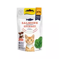 Skanėstai katėms | GimCat Crunchy Snacks su lašiša ir špinatais, 50 g