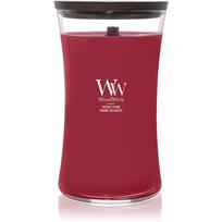 Woodwick Velvet Plum kvapioji žvakė medinė dagtis 609 g