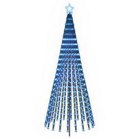 vidaXL LED Kalėdų medis 250 cm 475 LED Mėlyna Plienas Juoda