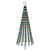 vidaXL LED Kalėdų medis 180 cm 255 LED Įvairių spalvų Plienas Juoda