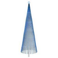 vidaXL LED Kalėdų medis 500 cm 1524 LED Mėlyna Plienas Juoda