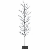 vidaXL Mikro beržo Kalėdų eglutė Juoda 180 cm Plienas 459 LED