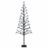 vidaXL LED girliandų Kalėdų eglutė Juoda 180 cm Plienas 196 LED