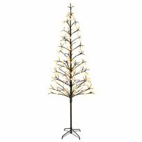 vidaXL LED girliandų Kalėdų eglutė Juoda 240 cm Plienas 268 LED