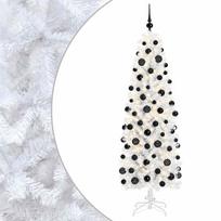 vidaXL Dirbtinė siaura kalėdinė eglutė su žaisliuku 210 cm 300 LED
