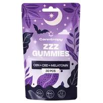 Canntropy CBN + CBD + melatonino guminukai – 30 vnt. × 5 mg CBN + 5 mg CBD, 60 g