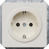 Socket outlet 10/16A 250V, 65x65mm, With screwless connection terminals, titanium white, DELTA profil 5UB1403 | 4001869051154