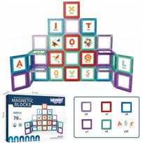 Magnetinis konstruktorius Woopie Learning Letters, 70 vnt., įvairių spalvų