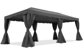 Sodo paviljonas su tinkleliais nuo uodų ir užuolaidomis Valencia 3x6 m antracito spalvos Garden Point