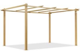 Aliumininis terasos pergolos karkasas Barbados 3x4 m woodlike Garden Point
