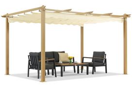 Terasos pergola Barbados 3x4 m Garden Point woodlike smėlio spalvos