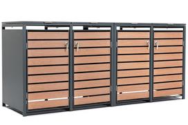 Šiukšlių konteinerių stoginė 4 konteineriams po 120 l arba 240 l Bremen CoverTech