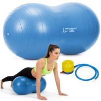Dvigubas gimnastikos pupelių kamuolys Springos 30 cm su pompa