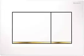 Geberit taustiņš Sigma30, 246x164 mm, balts/zelts/balts
