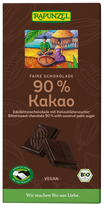 juodasis šokoladas su 90 % kakavos – Rapunzel, 80 g