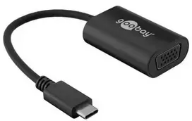 Goobay USB-C į VGA adapteris, juodas, 0,2 m, 0,2 m, USB Type-C, VGA (D-Sub), kištukas, lizdas, tiesus