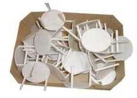 Multi Vienkartinis picų stalelis 30 mm PS baltas picų dėžutei, 1000 vnt./kartoninėje dėžėje