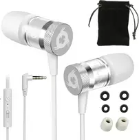 KLIM Fusion laidinės į ausis įdedamos ausinės su mikrofonu, 3,5 mm jungtimi, baltos