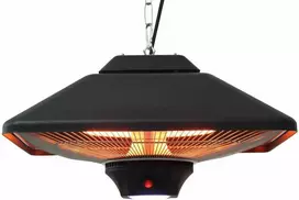 Outsunny terasos šildytuvas, montuojamas prie lubų, su nuotolinio valdymo pultu ir LED apšvietimu, 2000 W, 43x43x25 cm