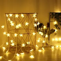 Realne Ceny Krzysztof Alchimionek Kalėdinė šviesos užuolaidų girlianda, 100 LED žvaigždžių, šiltai balta, 10 m