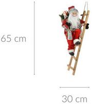 Kalėdų puošmena Kalėdų senelis ant kopėčių su dovana, 65 cm