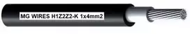 Fotovoltinis kabelis // MG Wires // 1x4mm2, 0,6/1kV juodas H1Z2Z2-K-4mm2 BK, pakuotė 100m