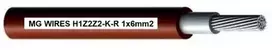 Fotovoltinis laidas // MG Wires // 1x6mm2, 0,6/1kV raudonas H1Z2Z2-K-R-6mm2 RD, pakuotė 100m