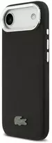 Lacoste Iconic Petit Pique Camera Stand MagSafe telefono dėklas su stovu ir MagSafe palaikymu, skirtas Apple iPhone 17 Air, juodas