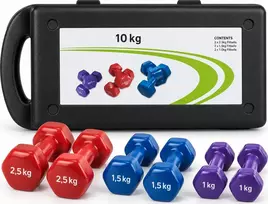 Fitker Vinilinių hantelių rinkinys su lagaminu - 10 kg