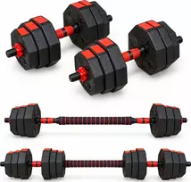 Fitker Reguliuojamas HEX hantelių ir štangos komplektas „2 viename“