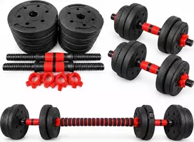 Fitker Reguliuojamų svarų hantelio ir štangos rinkinys 2-in-1