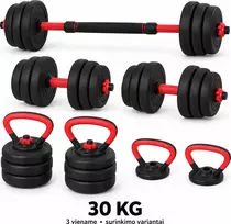 Fitker Reguliuojamas hantelis, štanga ir giria, rinkinys 3-in-1